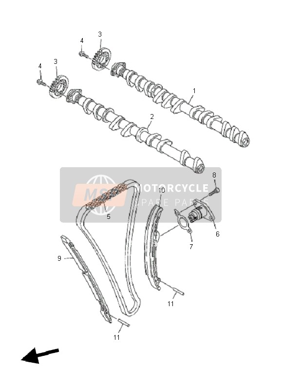 Yamaha FZ1-SA FAZER 2010 Árbol De Levas & Cadena para un 2010 Yamaha FZ1-SA FAZER