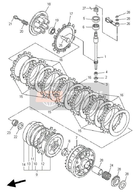 Yamaha FZ1-SA FAZER 2010 Embrayage pour un 2010 Yamaha FZ1-SA FAZER