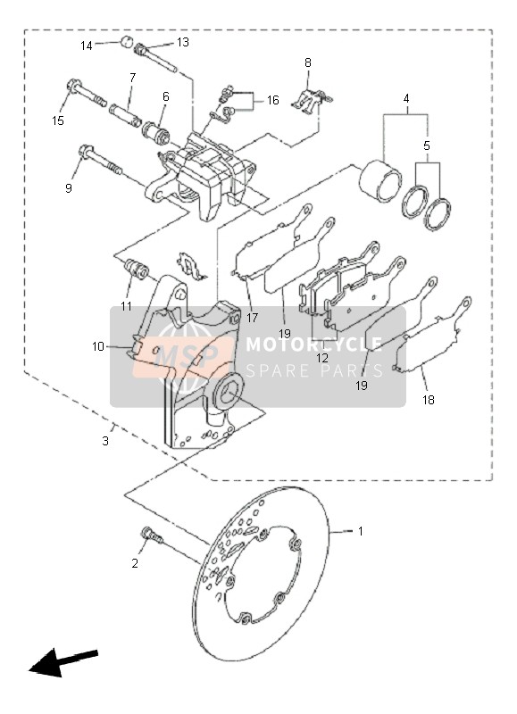 Yamaha FZ1-SA FAZER 2010 Rear Brake Caliper for a 2010 Yamaha FZ1-SA FAZER