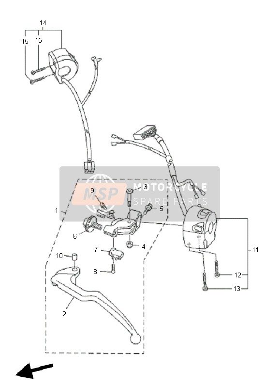 Yamaha FZ1-SA FAZER 2010 Interruttore maniglia & Leva per un 2010 Yamaha FZ1-SA FAZER