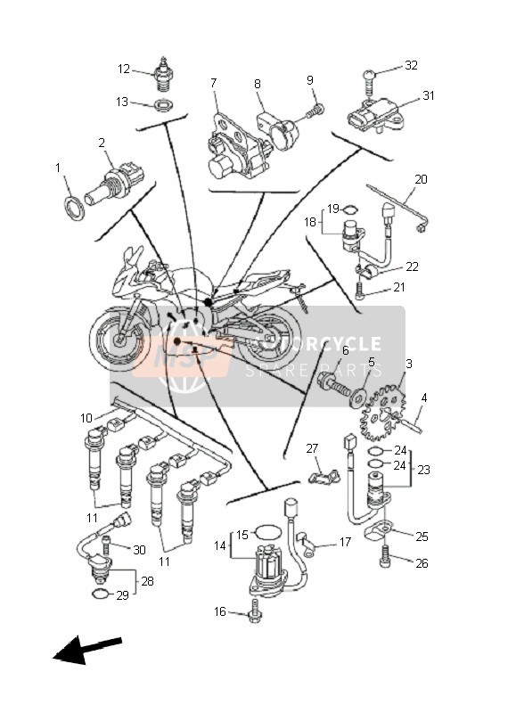 Yamaha FZ1-SA FAZER 2010 ELEKTRISCH 1 für ein 2010 Yamaha FZ1-SA FAZER