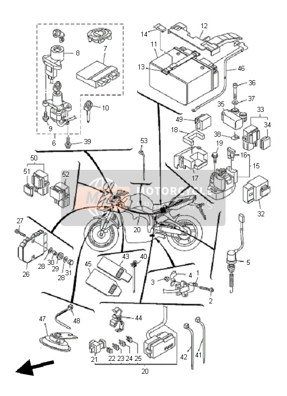 Yamaha FZ1-SA FAZER 2010 Electrical 2 for a 2010 Yamaha FZ1-SA FAZER