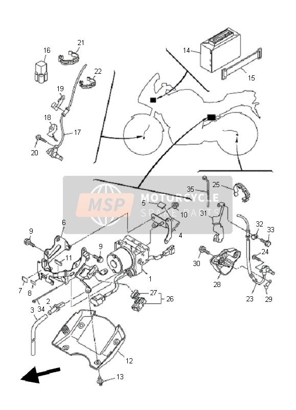 Yamaha FZ1-SA FAZER 2010 Électrique 3 pour un 2010 Yamaha FZ1-SA FAZER