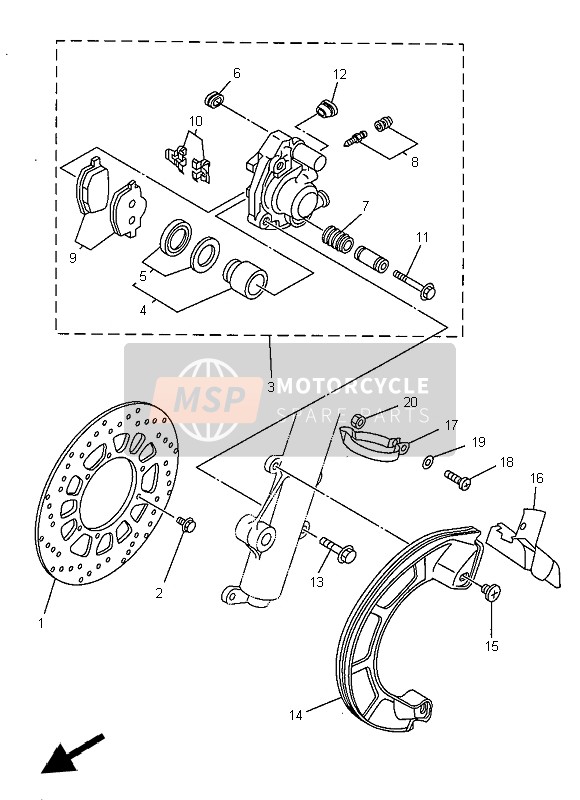 Yamaha DT125R 1999 Freno frontal & Calibrar para un 1999 Yamaha DT125R