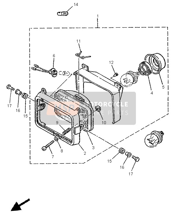 Yamaha DT125R 1999 SCHEINWERFER für ein 1999 Yamaha DT125R