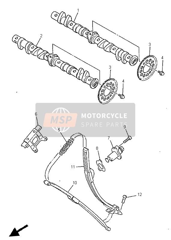 Yamaha FZS600 1999 Camshaft & Chain for a 1999 Yamaha FZS600