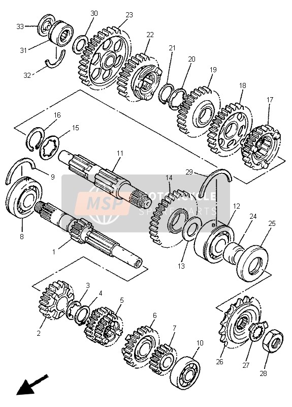 Yamaha FZS600 1999 Transmission for a 1999 Yamaha FZS600