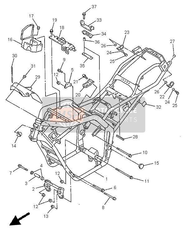 Yamaha FZS600 1999 Frame for a 1999 Yamaha FZS600