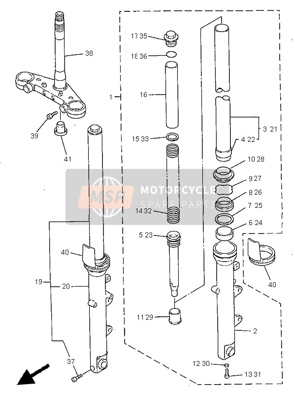 Yamaha FZS600 1999 Front Fork for a 1999 Yamaha FZS600