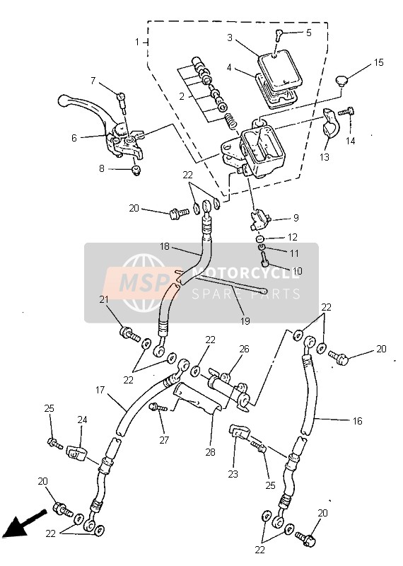 Yamaha FZS600 1999 Front Master Cylinder for a 1999 Yamaha FZS600