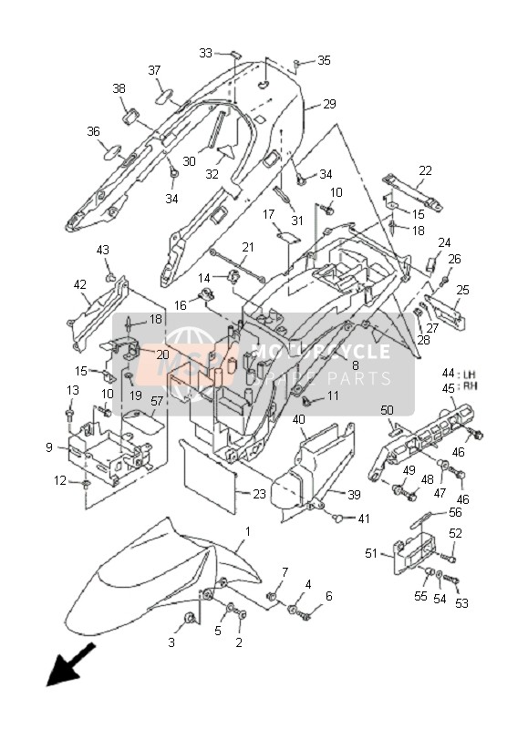 5JW851320000, Support,  Catadioptre, Yamaha, 2