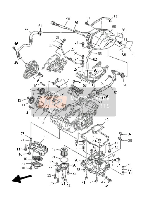 Yamaha TDM900 2010 Oil Pump for a 2010 Yamaha TDM900