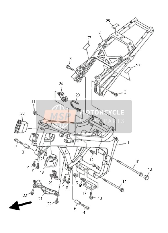 Yamaha TDM900 2010 Frame for a 2010 Yamaha TDM900