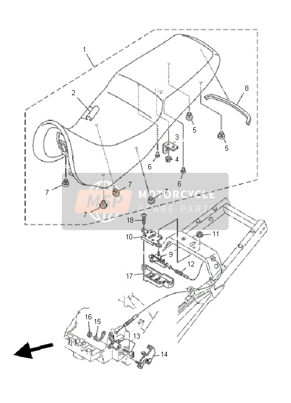 5PS2470F3100, Couvre,  Selle, Yamaha, 0