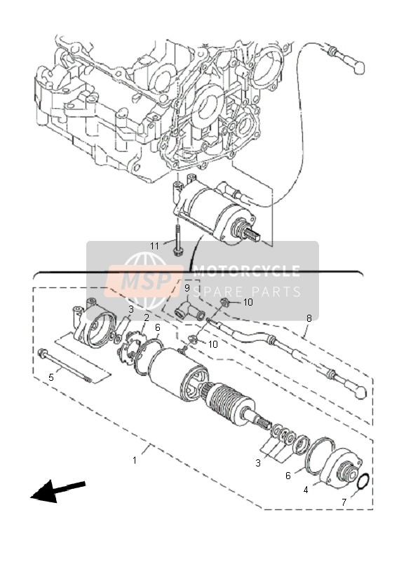 Yamaha TDM900 2010 Starting Motor for a 2010 Yamaha TDM900