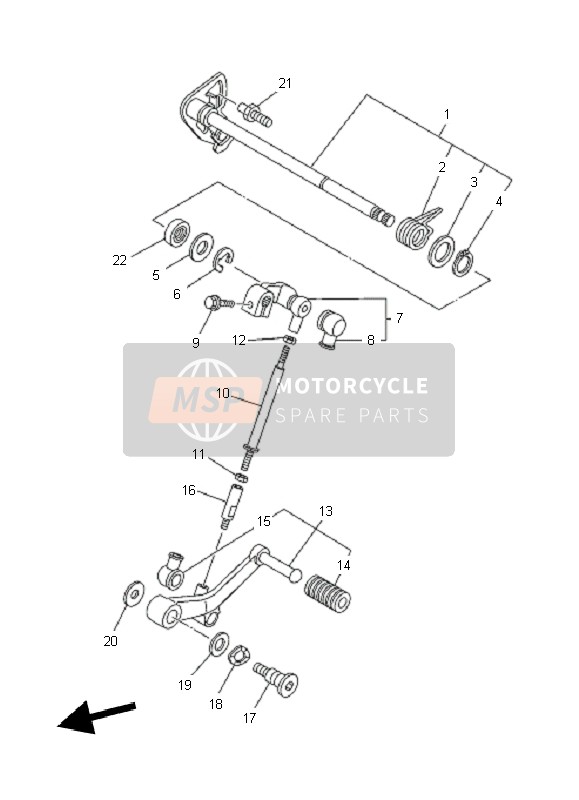 Yamaha TDM900A 2010 Arbre de changement de vitesse pour un 2010 Yamaha TDM900A