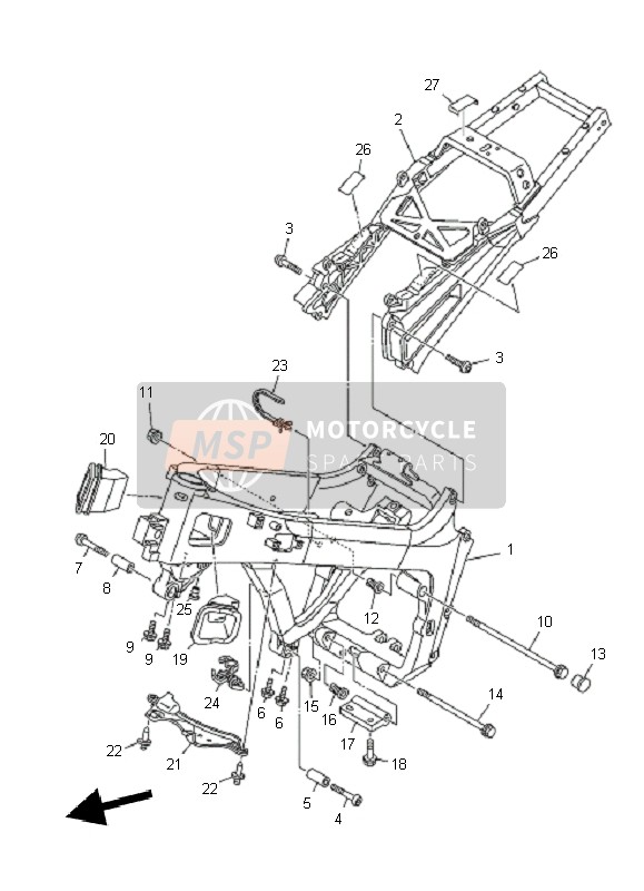 Yamaha TDM900A 2010 Cadre pour un 2010 Yamaha TDM900A