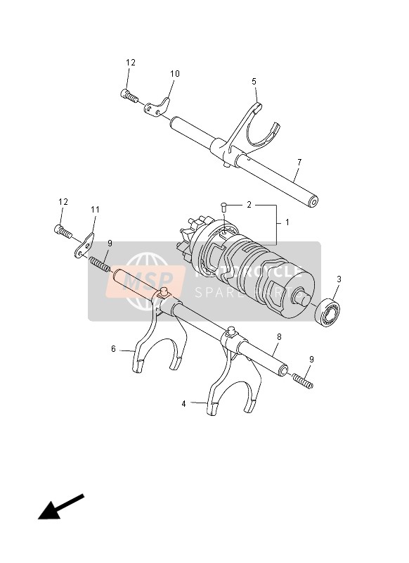 Yamaha FZ1-N 2012 Shift Cam & Forchetta per un 2012 Yamaha FZ1-N