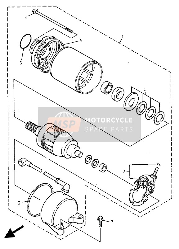 Yamaha FZS600 1999 Starting Motor for a 1999 Yamaha FZS600