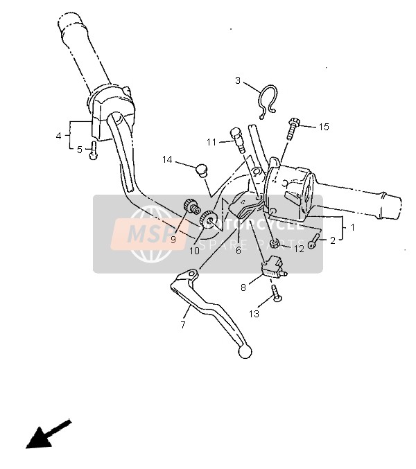 Yamaha FZS600 1999 Interruptor de manija & Palanca para un 1999 Yamaha FZS600