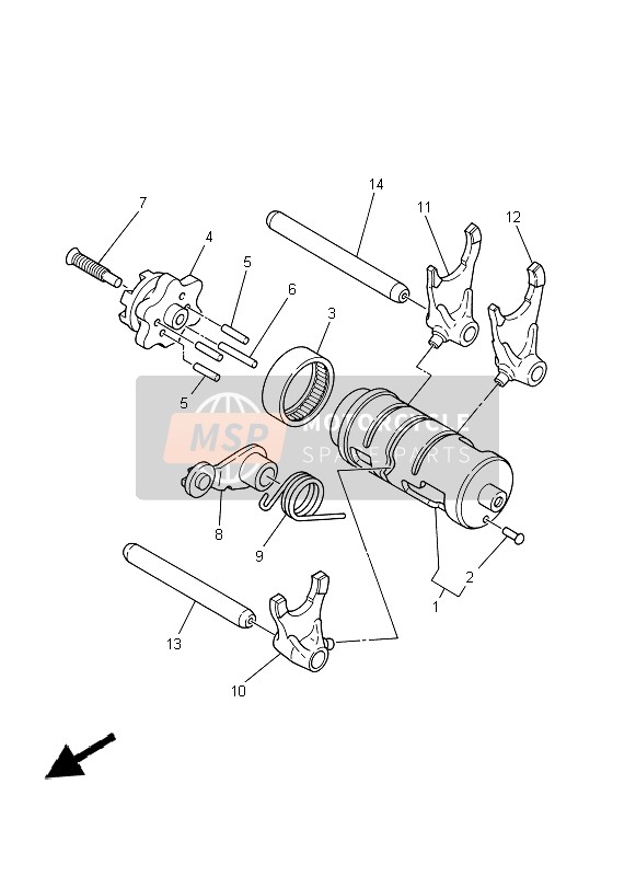 Yamaha SR125 1999 Shift Cam & Forchetta per un 1999 Yamaha SR125