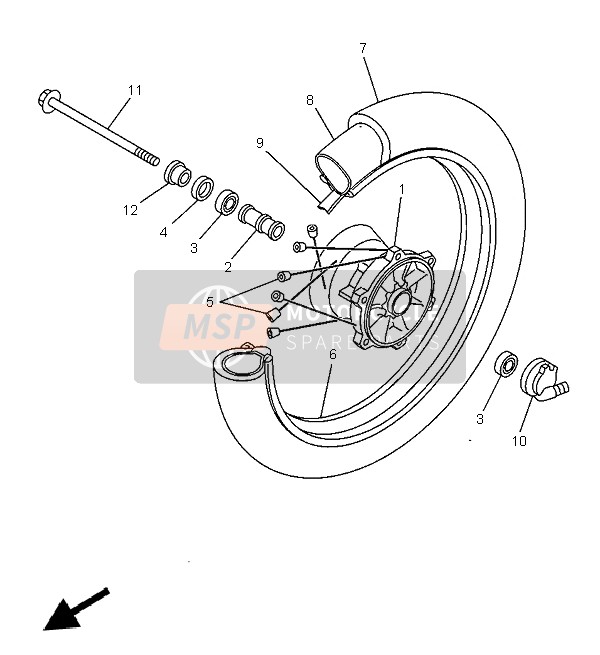 Yamaha SR125 1999 Front Wheel for a 1999 Yamaha SR125