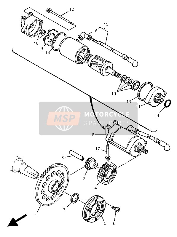 Yamaha TDM850 1999 Starter Clutch for a 1999 Yamaha TDM850