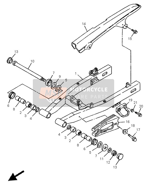 Yamaha TDR125 1999 Rear Arm for a 1999 Yamaha TDR125