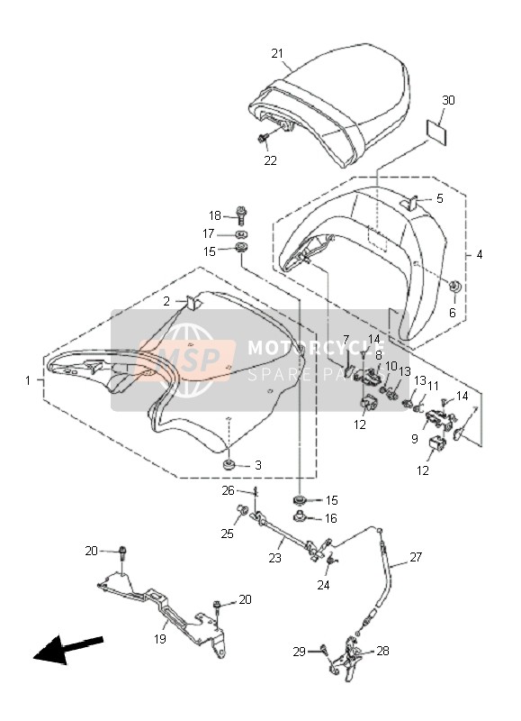 Yamaha VMAX 2010 Seat for a 2010 Yamaha VMAX