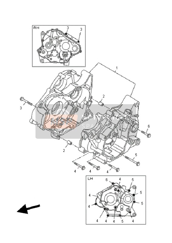 Yamaha WR125R 2010 Caja Del Cigüeñal para un 2010 Yamaha WR125R