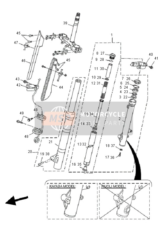 22B231030000, Ass.Forcella Anteriore (Dx), Yamaha, 0