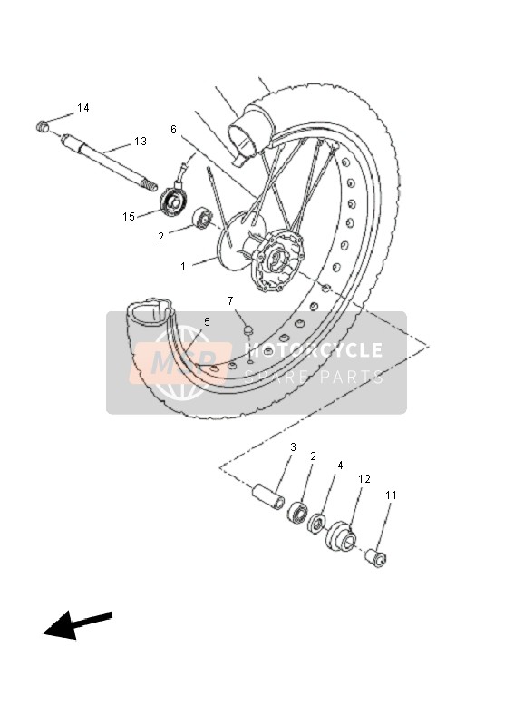 Yamaha WR125R 2010 Front Wheel for a 2010 Yamaha WR125R