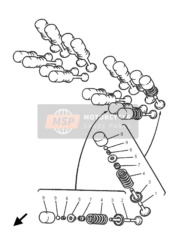 Yamaha FZS600 FAZER 2001 Valvola per un 2001 Yamaha FZS600 FAZER