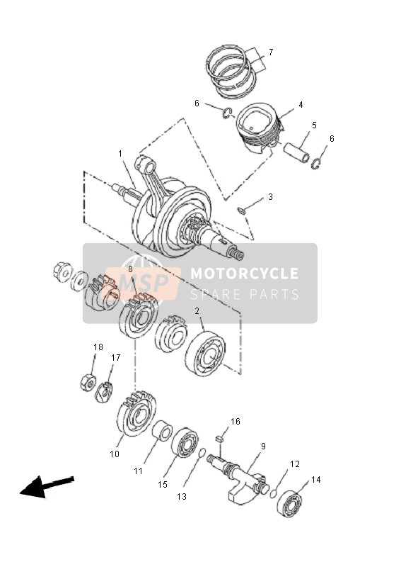 Yamaha WR125X 2010 KURBELWELLE & KOLBEN für ein 2010 Yamaha WR125X