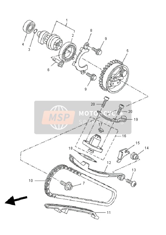 Yamaha WR125X 2010 Camshaft & Chain for a 2010 Yamaha WR125X