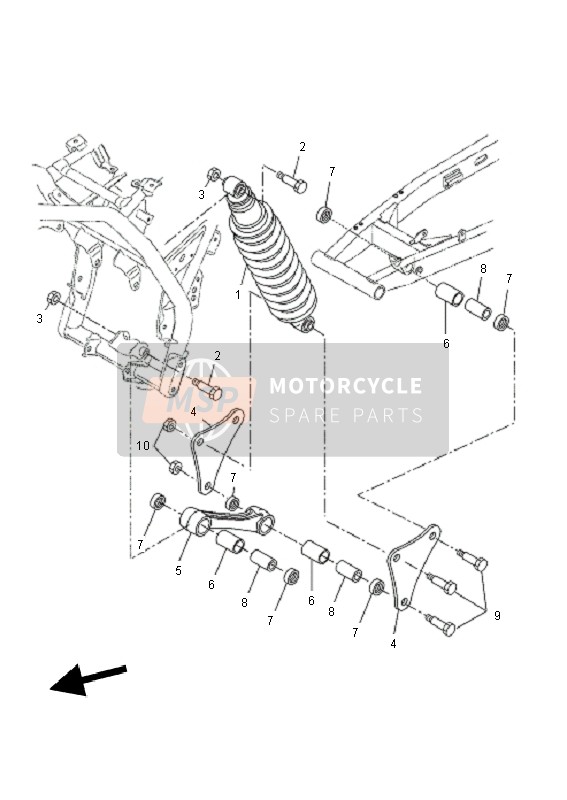 Yamaha WR125X 2010 Suspension arrière pour un 2010 Yamaha WR125X