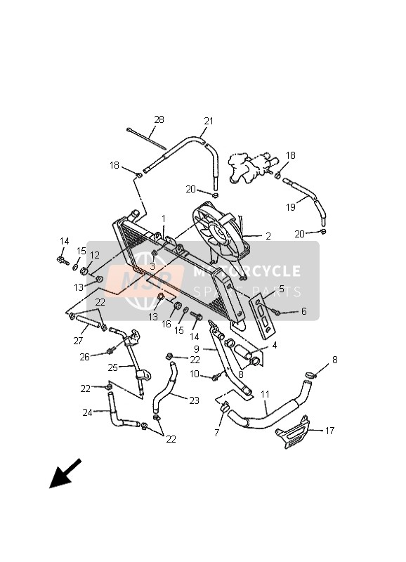 Yamaha FZS600 FAZER 2001 Radiator & Hose for a 2001 Yamaha FZS600 FAZER