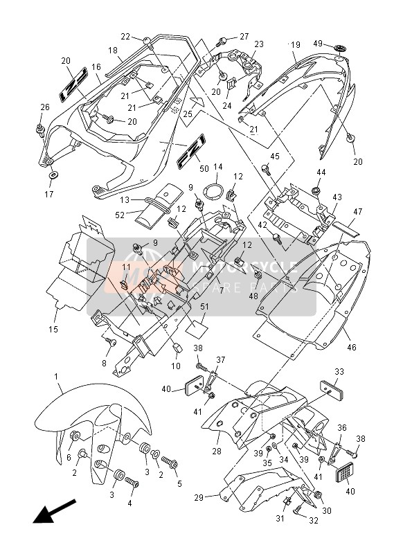 Yamaha FZ1-N 2012 KOTFLÜGEL für ein 2012 Yamaha FZ1-N