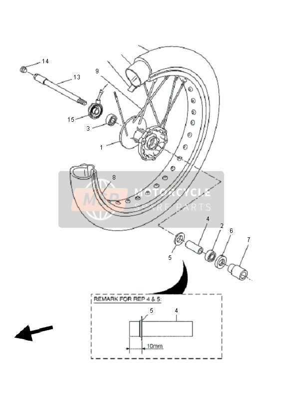 Yamaha WR125X 2010 Front Wheel for a 2010 Yamaha WR125X