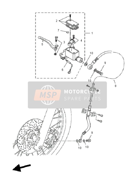 Yamaha WR125X 2010 HAUPTZYLINDER VORNE für ein 2010 Yamaha WR125X