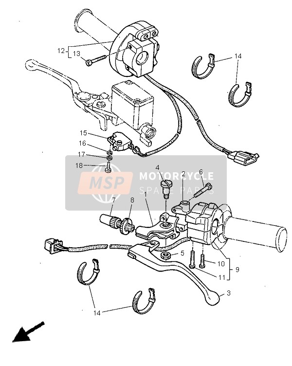 5CHH39121000, Leva Sx.                TT600R, Yamaha, 2