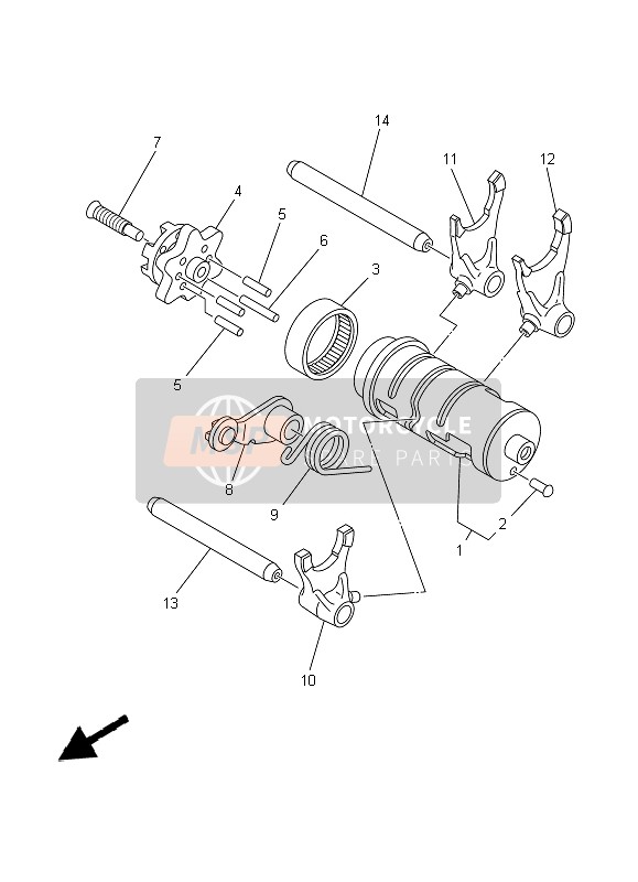 Yamaha TW125 1999 Shift Cam & Fork for a 1999 Yamaha TW125