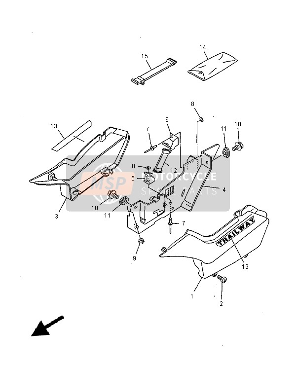 Yamaha TW125 1999 Side Cover for a 1999 Yamaha TW125