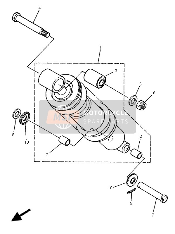 Yamaha TW125 1999 Rear Suspension for a 1999 Yamaha TW125