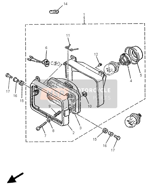 Yamaha TW125 1999 SCHEINWERFER für ein 1999 Yamaha TW125