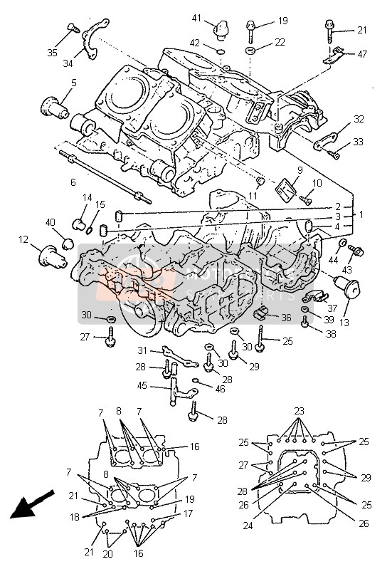 Yamaha V-MAX12 1999 Crankcase for a 1999 Yamaha V-MAX12