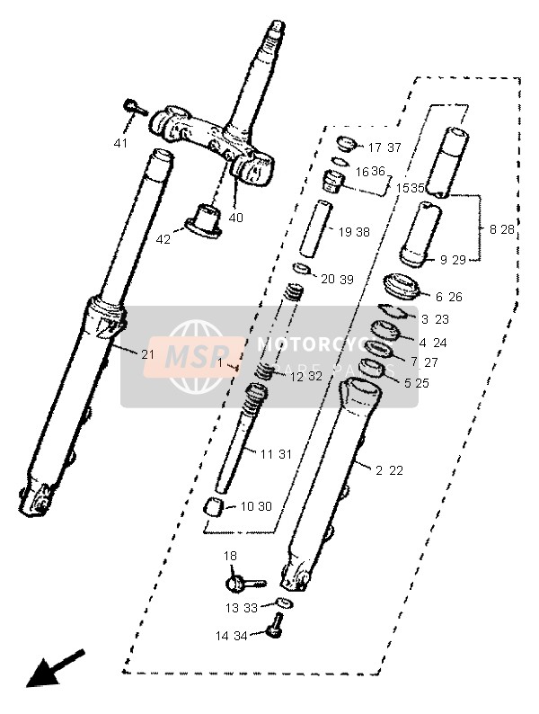 Yamaha V-MAX12 1999 Front Fork for a 1999 Yamaha V-MAX12