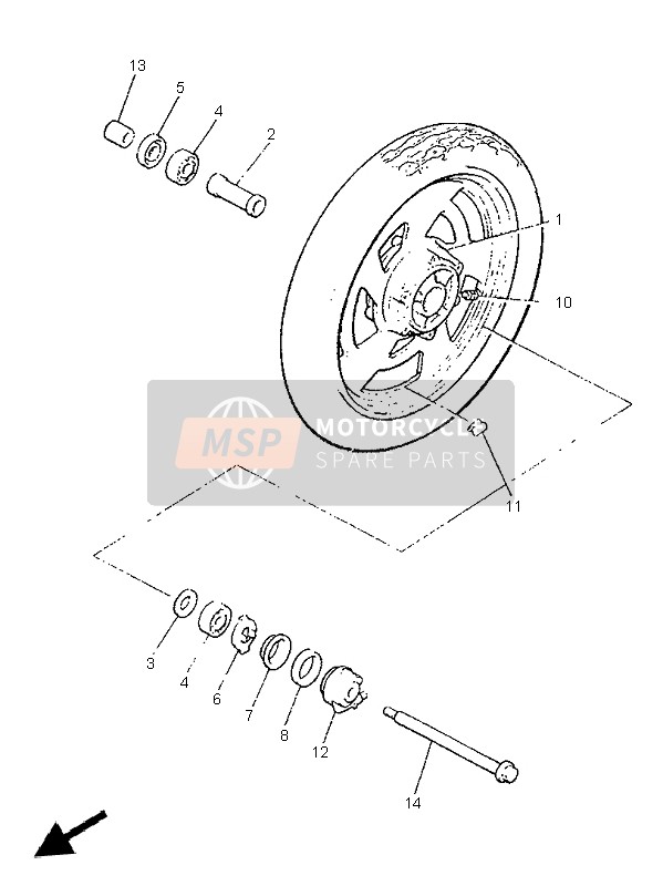 Yamaha V-MAX12 1999 Front Wheel for a 1999 Yamaha V-MAX12