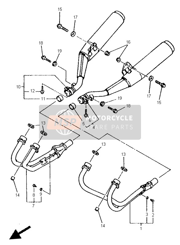 Yamaha XJ600N 1999 Exhaust for a 1999 Yamaha XJ600N