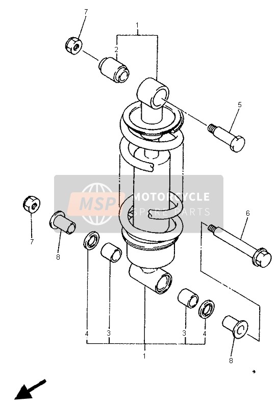 Yamaha XJ600N 1999 Suspension arrière pour un 1999 Yamaha XJ600N